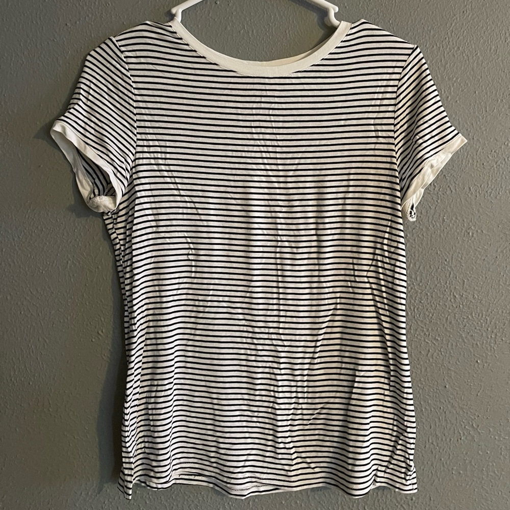 White and black stripped top